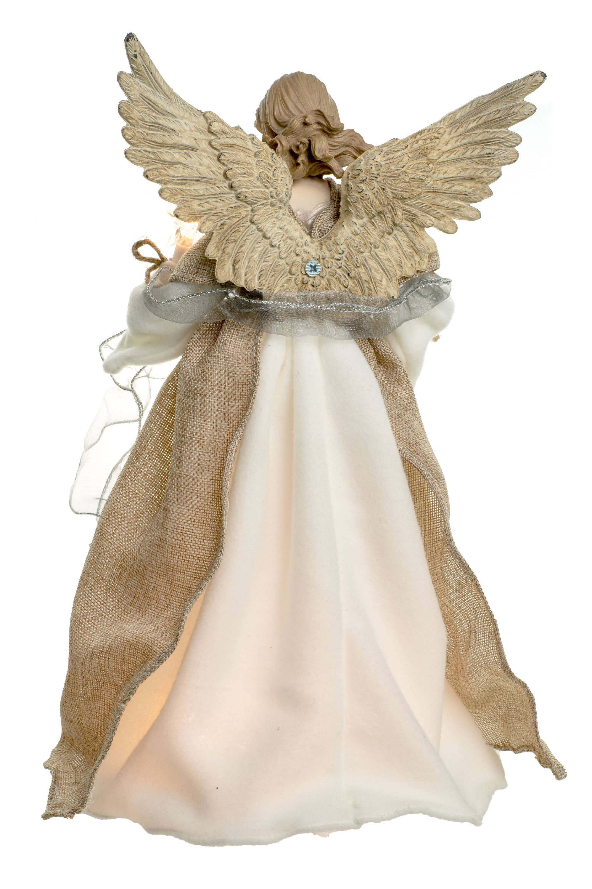 Starlight Collection – Engroshandel Træovertræk – Brun/Hvid 10-lys Rustik Engel Trætopstjerne3