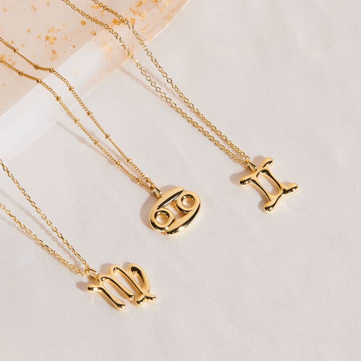 Zodiac 14k Gold Plated Necklace for wholesale by Little Sky Stone