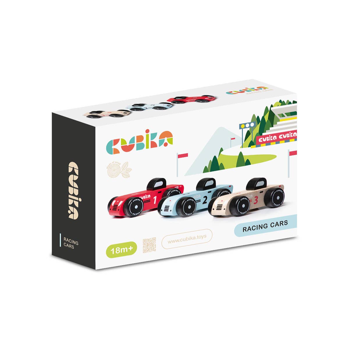 Toysmith - Wholesale Toy Car/Truck - Kids - Cubika Wooden Vehicle Set Racing Cars