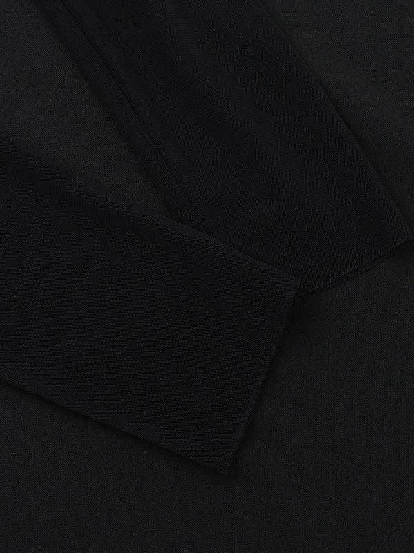 BLACK Long Sleeves Skinny Pleated See-Through Solid Color Split-Joint Off-The-Shoulder Evening Dresses Maxi Dresses for wholesale on Faire12