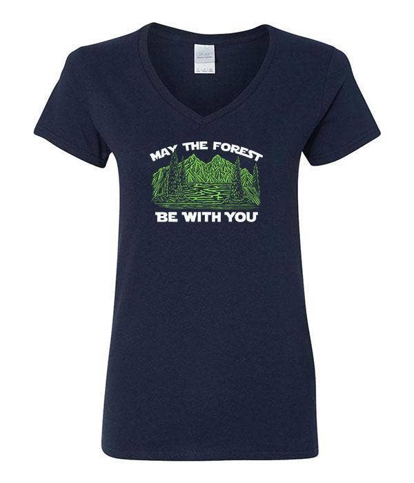Soulful Wear – wholesale Screen printed t-shirt – Women′s – May The Forest Be With You V-Neck