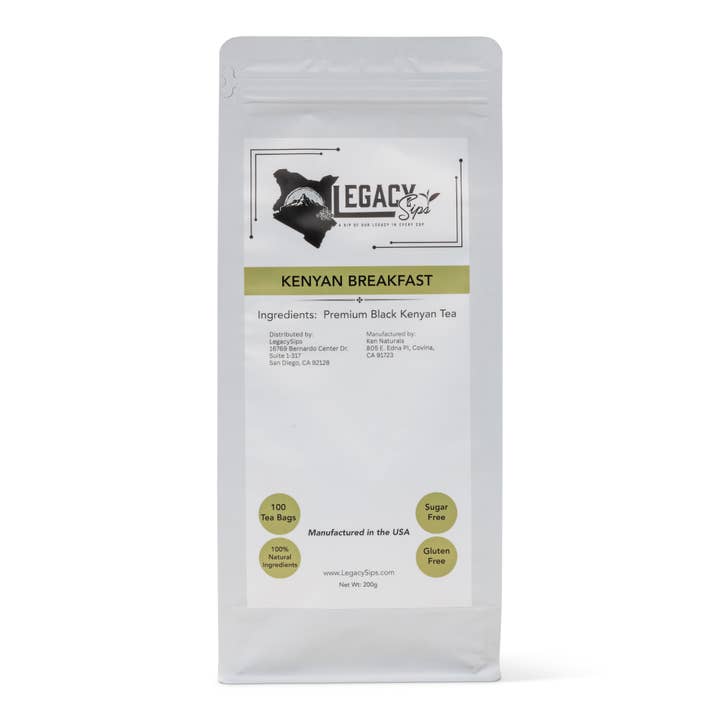 LegacySips - Wholesale Tea Bags - Kenyan Breakfast Tea Bags – Bold Morning Black Tea,100 Count1