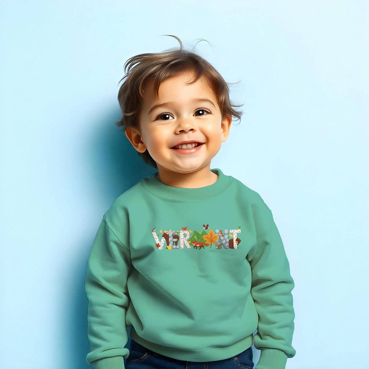 RetroPlanet – wholesale Sweatshirt - Kids – Vermont Whimsical Animals Toddler Unisex Sweatshirt 2T-5/62