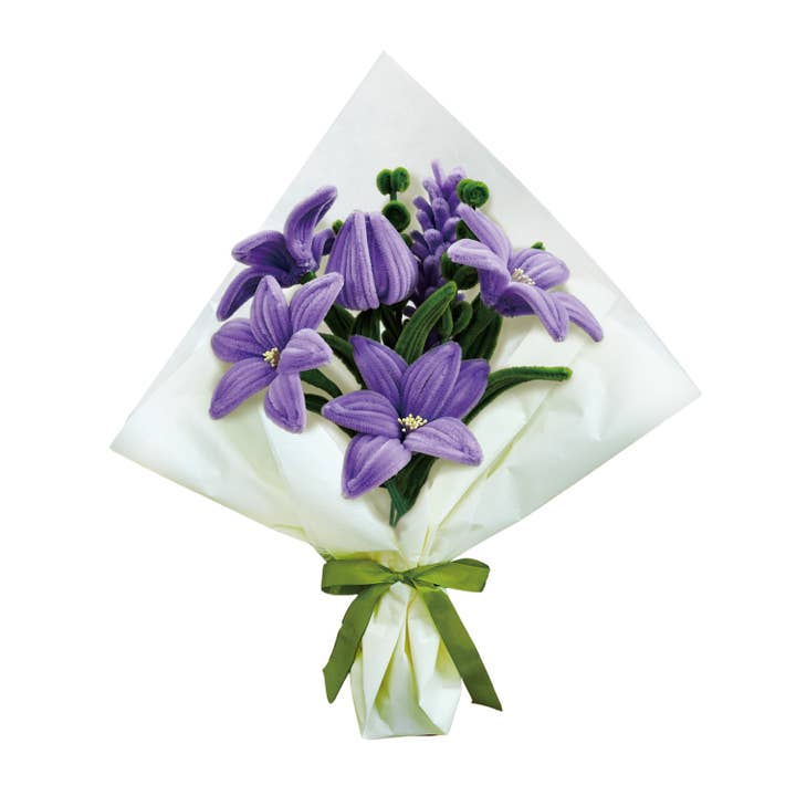 DIY Chenille Blomsterbuket Sæt – Lilla Lilje for engroshandel hos Hands Craft