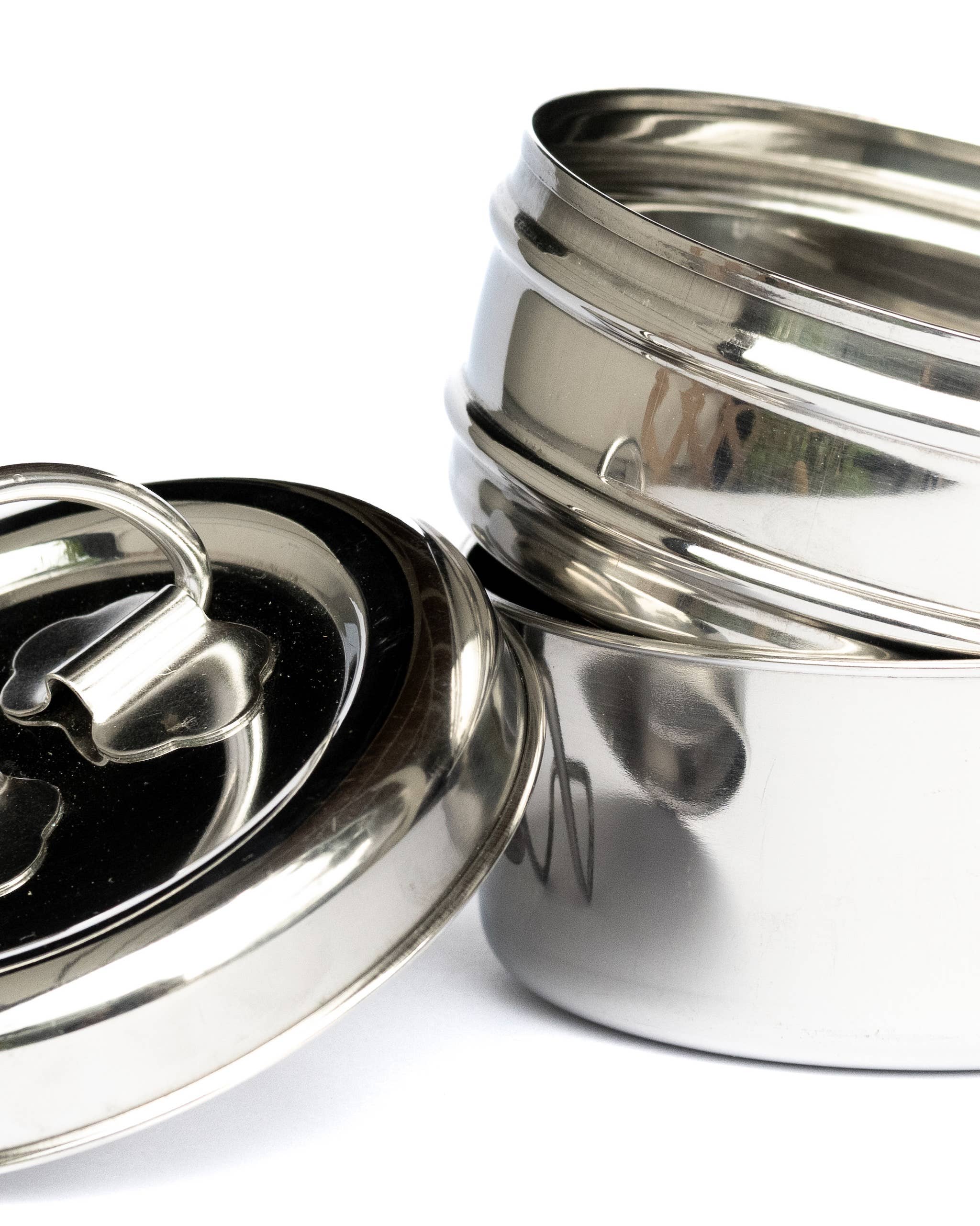 Indika - Vente Sac/boîte repas - Tiffin en acier inoxydable, grand3