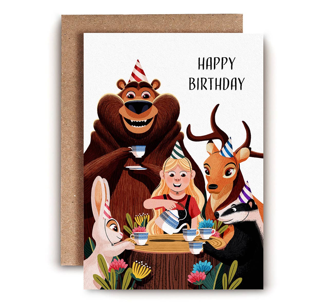 REMOVED BRAND - Wholesale Birthday Card - Tea Party Birthday Card | Kids Animal Birthday Card | Child0