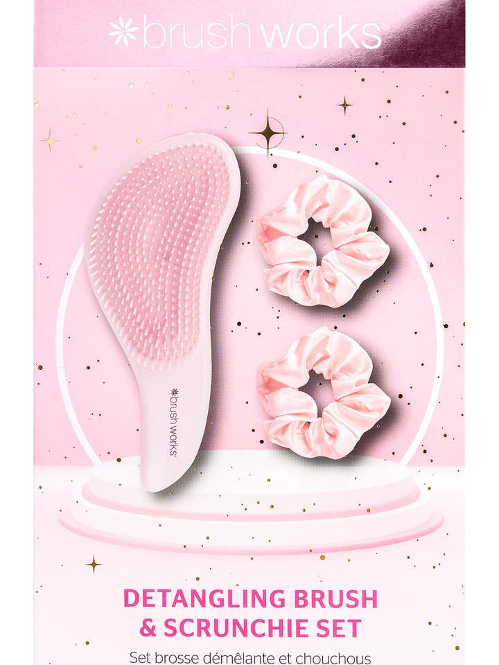 Brushworks Detangling Brush and Scrunchie Set for wholesale by Soinvogue