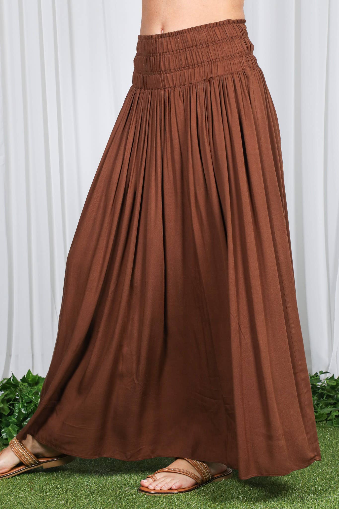 Vine & Love - Wholesale Skirt - Women's - Casual Maxi Flowy Bohemian Renaissance Long Skirt VS829404