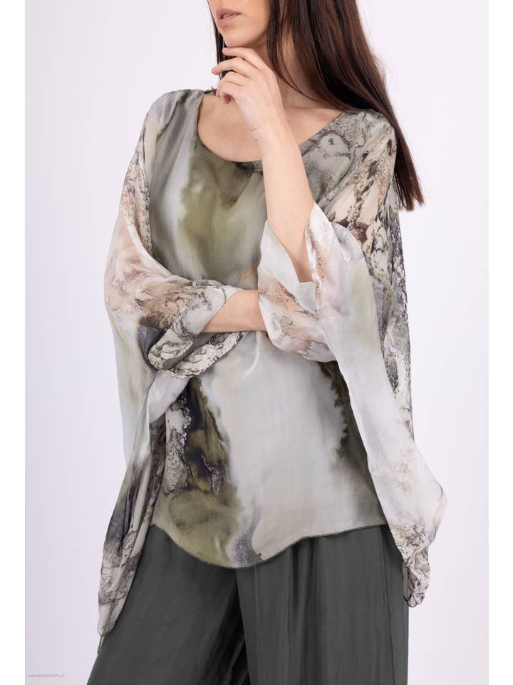 Shyloh - Wholesale Blouse - Women's - Silk fluid top 50496