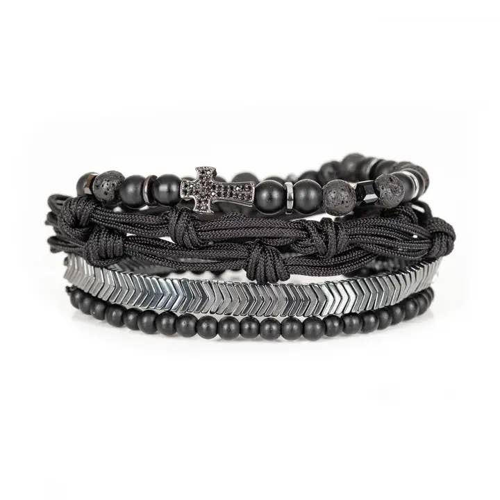 Pavé de Pilha de Ferro Cruz de Aço Chevron & Pedra de Lava por atacado de The Dark Men