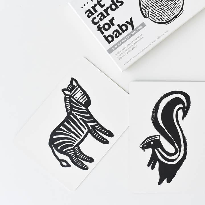 Wee Gallery – Großhandel Lernkarten – Kind & Baby – Kunstkarten für Babys - Schwarz-weiße Tiere