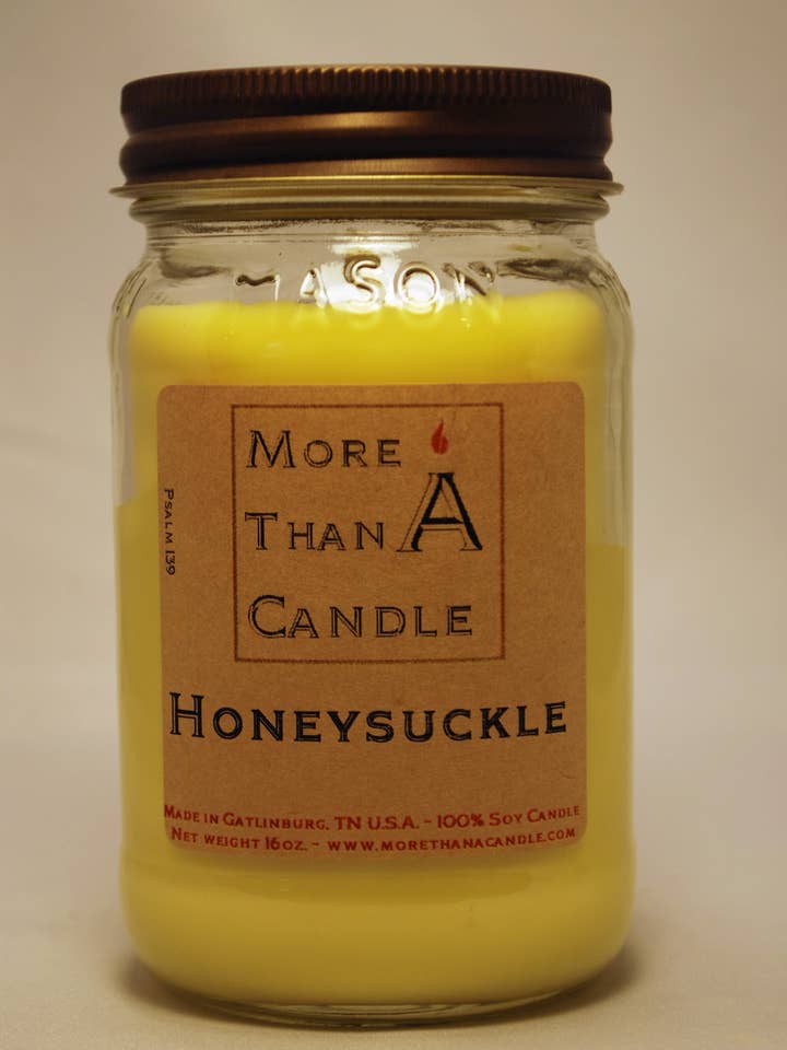 Honeysuckle - Barattolo di vetro da 16 oz per la vendita all'ingrosso da parte di More Than Candle