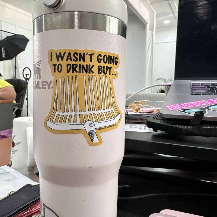 Horse Hollow Press / Pretty, Funny, Snarky Cards & Stickers - Wholesale Sticker - 3" Tumbler Horse Sticker / Drink ~ Pitchfork / WATERPROOF
11