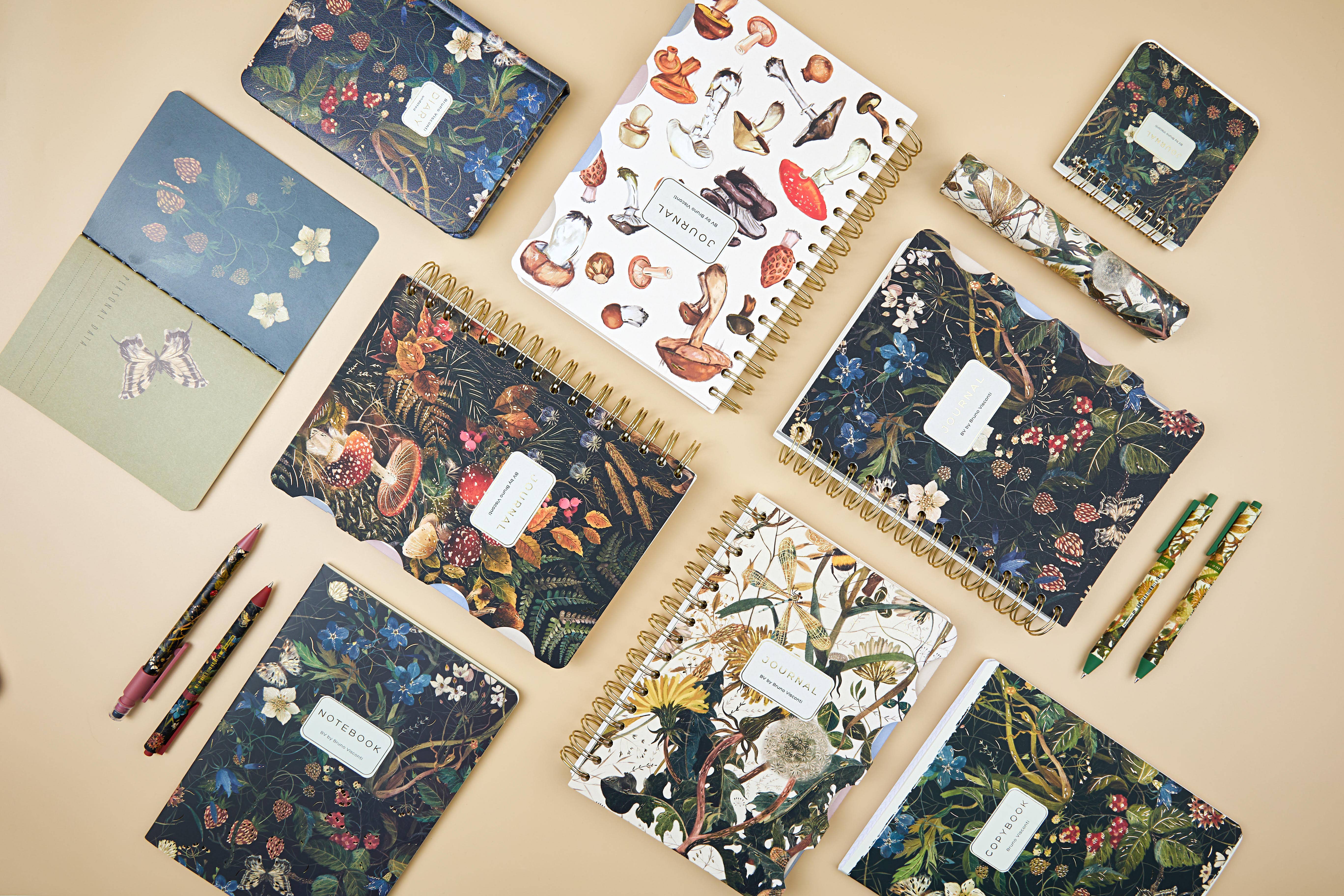 BV by Bruno Visconti - Wholesale Notepad - Pocket Art Journal  - Forest Mushrooms2