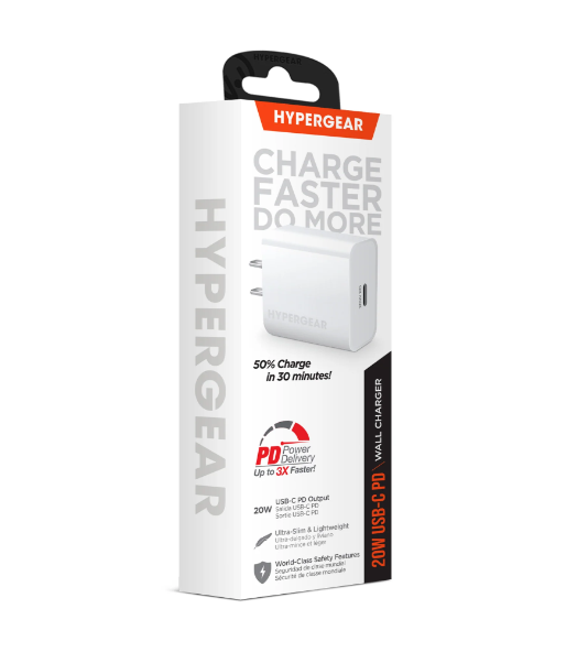 JupiterGear Home - Vente Chargeurs portables - Chargeur secteur HyperGear USB-C DP 20 W3