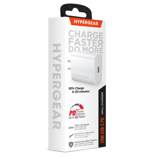 JupiterGear Home - Vente Chargeurs portables - Chargeur secteur HyperGear USB-C DP 20 W3