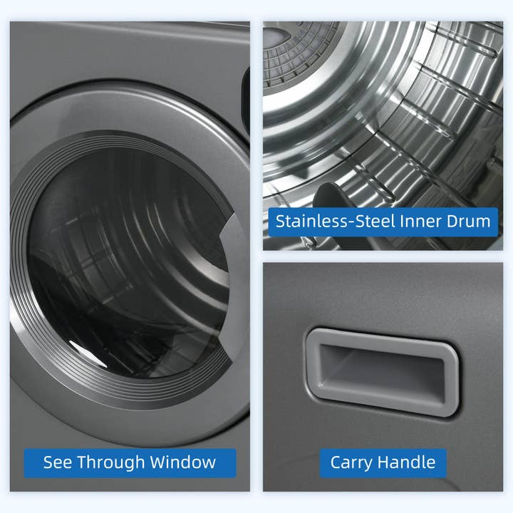 39F Inc. - Wholesale Laundry Detergent Powder/Pods - Portable 3.2 cu.ft Clothes Dryer 1300W Front Load Gray7