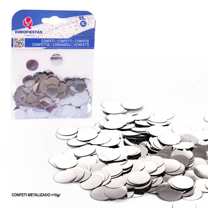 Mis Globos - Wholesale Confetti - Pack of 15 g metallic silver confetti