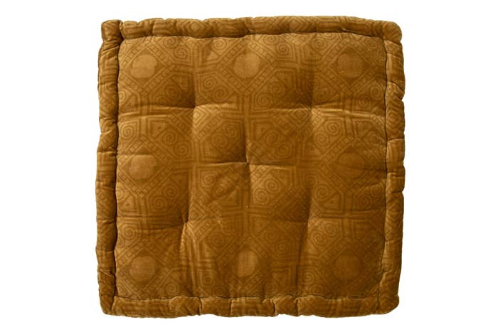 Velvet Box Cushion Donna Mustard 45X45X10 for wholesale by MrsBLOOM