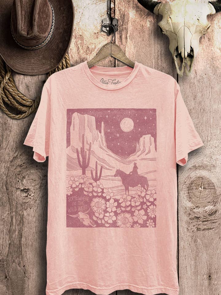Lotus Fashion Collection - Wholesale Screen Printed T-Shirt - Women's - Somewhere In The Wild West Graphic Top3
