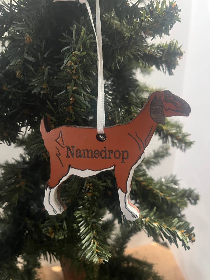 Custom Goat Ornament for wholesale by Room To Improve