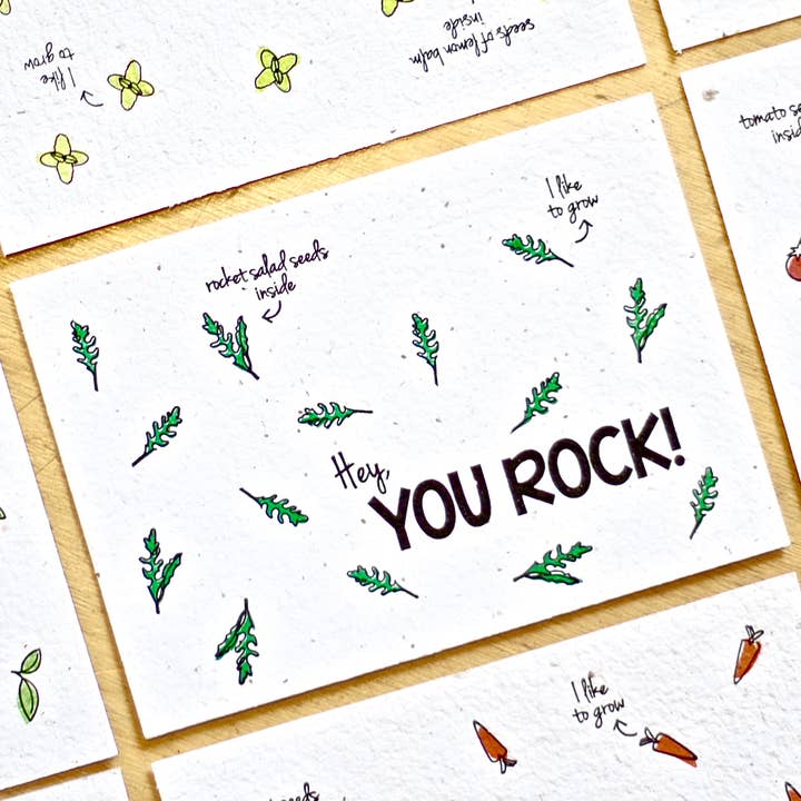 BLOOM your message - Vendita all'ingrosso Semi di piante - Carte di crescita piantabili (set) Con semi di verdure e erbe aromatiche