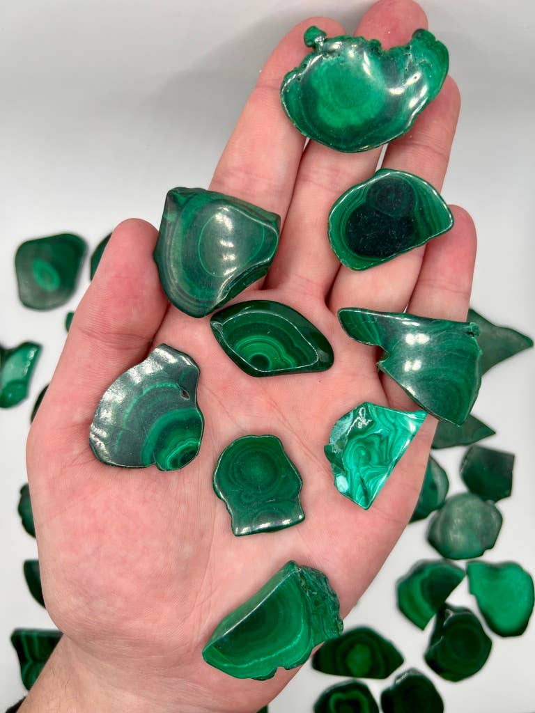 Oils and Auras - Wholesale Crystal Grid - Malachite Slab - Mini Polished Malachite Plate6