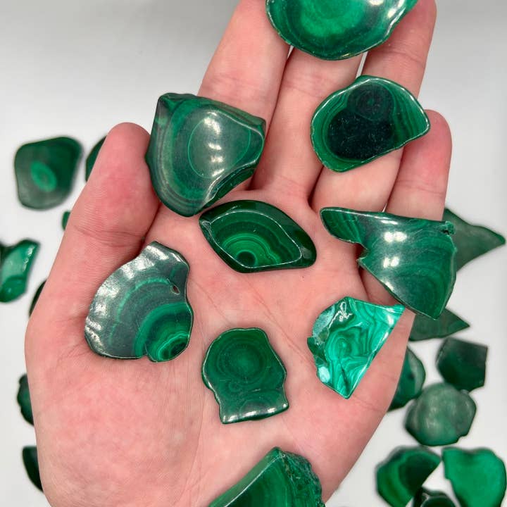 Oils and Auras - Wholesale Crystal Grid - Malachite Slab - Mini Polished Malachite Plate6