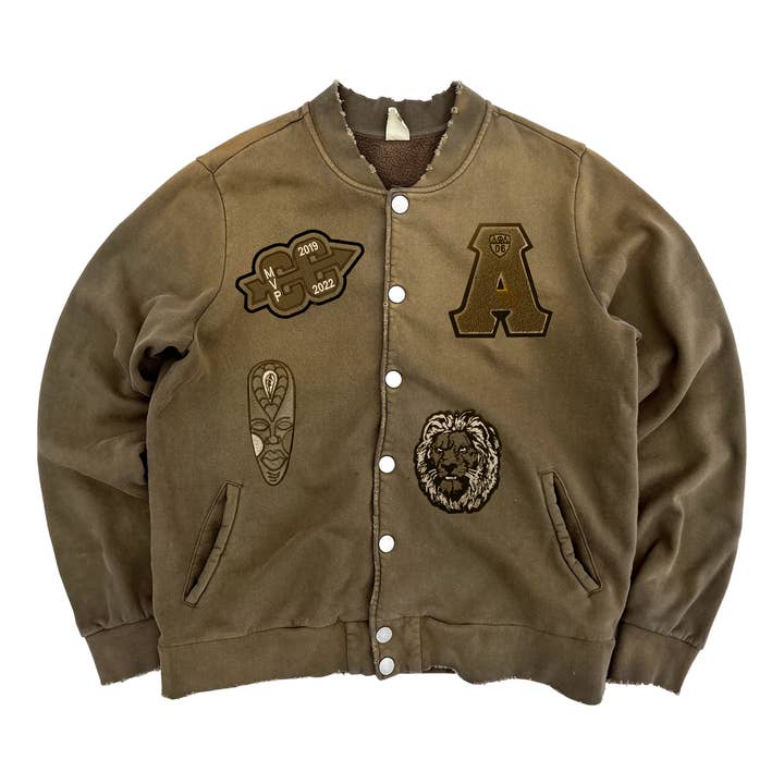 Giacca Varsity54 Rugged N' Distressed Letterman per la vendita all'ingrosso da parte di Varsity54