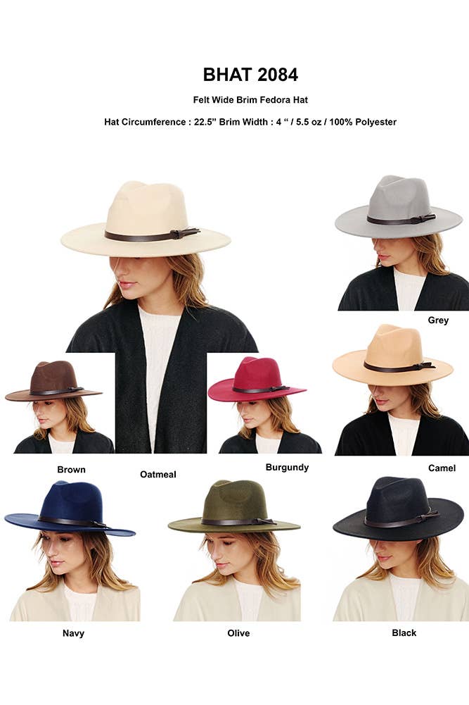 Hana - Wholesale Fedora - Women's - Felt Wide Brim Fedora Hat5