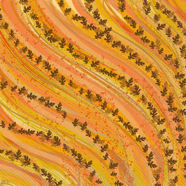 Servilleta de papel para cócteles, 20 unidades, hojas caídas, ondulado, naranja y otoño para venta al por mayor de Boston International