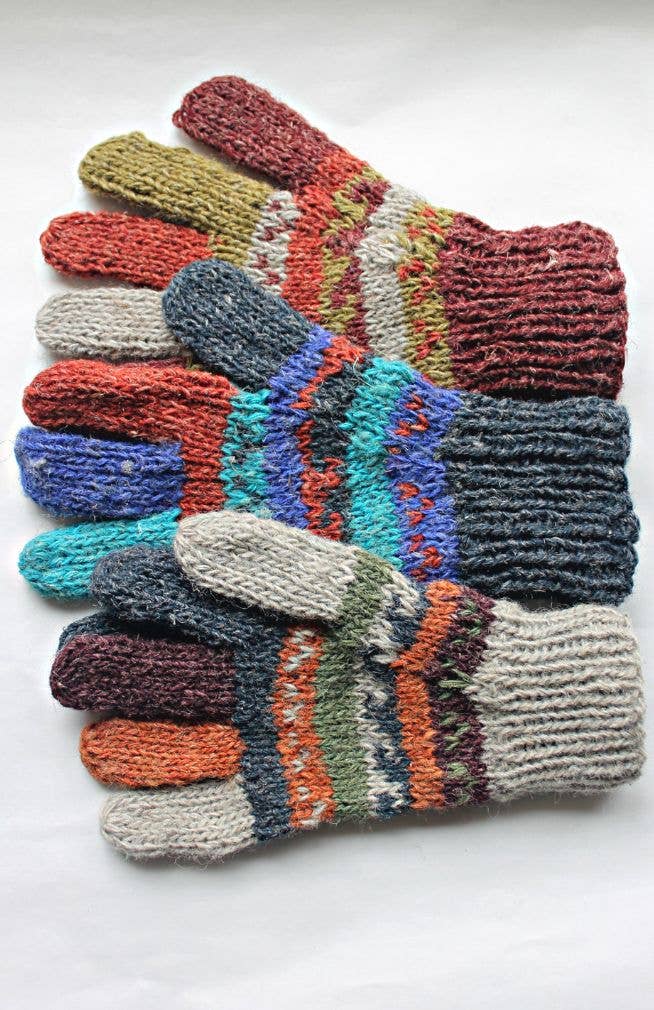 Ganesh Himal Trading - Wholesale Gloves - Women's - Hemp + Wool Knit Glove, partial fleece lining