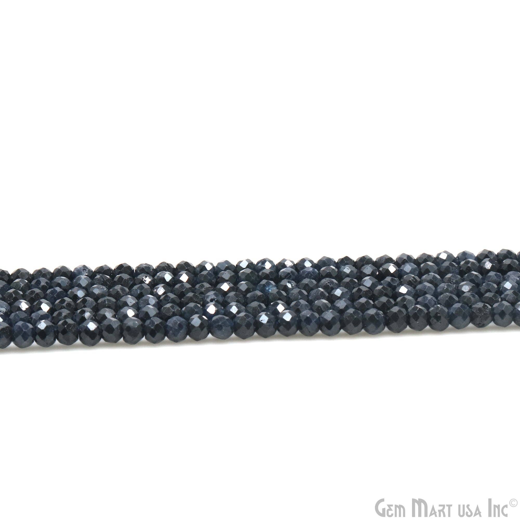 GemMartUSA - Wholesale Beads - Sapphire Rondelle Beads, 12.5 Inch Gemstone Strand, 3-4mm3