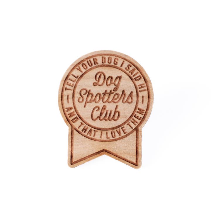 Wild North Co - Wholesale Lapel Pin/Button - Dog Spotters Club Wood Pin