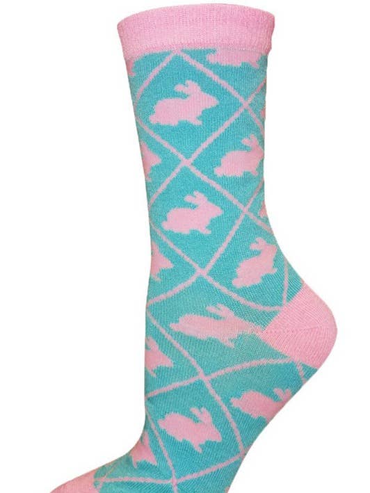 Novelty Bunny Print Crew Socks for wholesale by Yelete