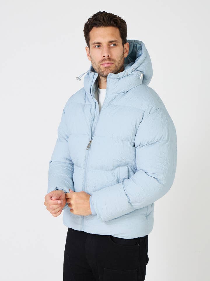 TOP MONDAY - Wholesale Puffer Jacket - Men's - Quilted padded men's beige jacket with hood5