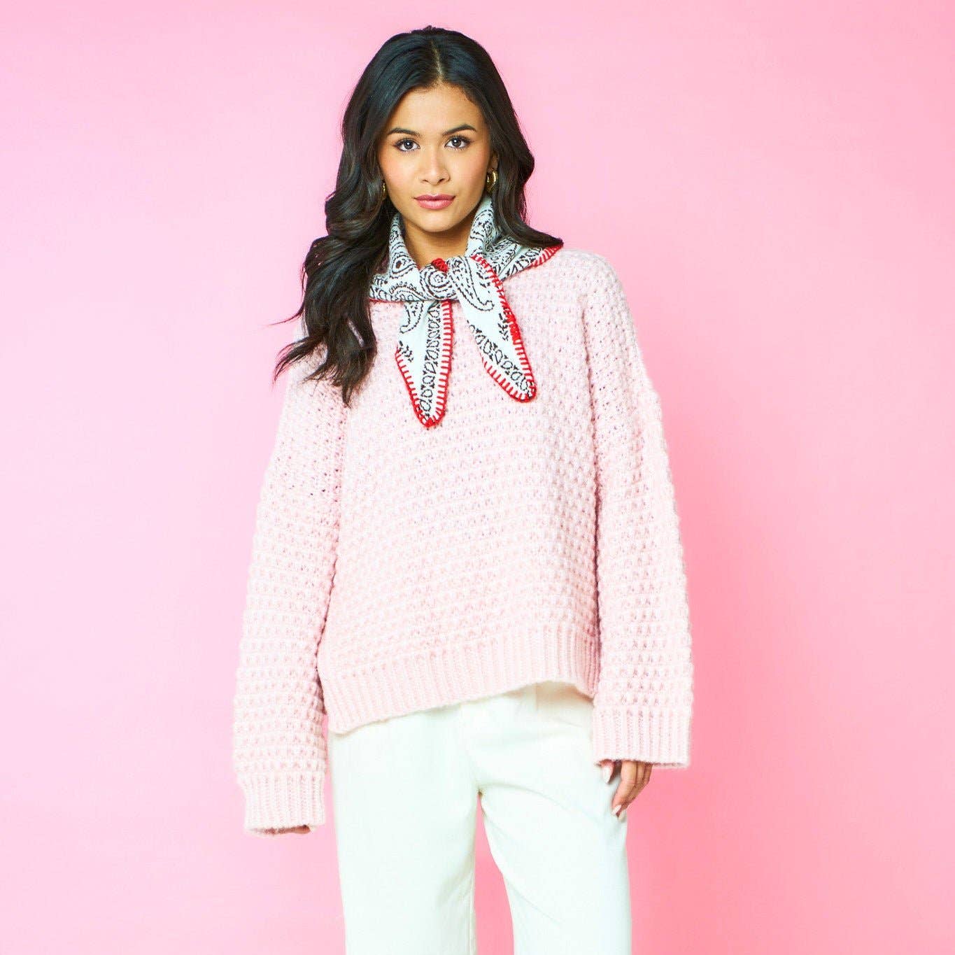 Cara & The Sky - Wholesale Knit Sweater - Women's - Darwin Oversized Chunky Knit Jumper Pink5