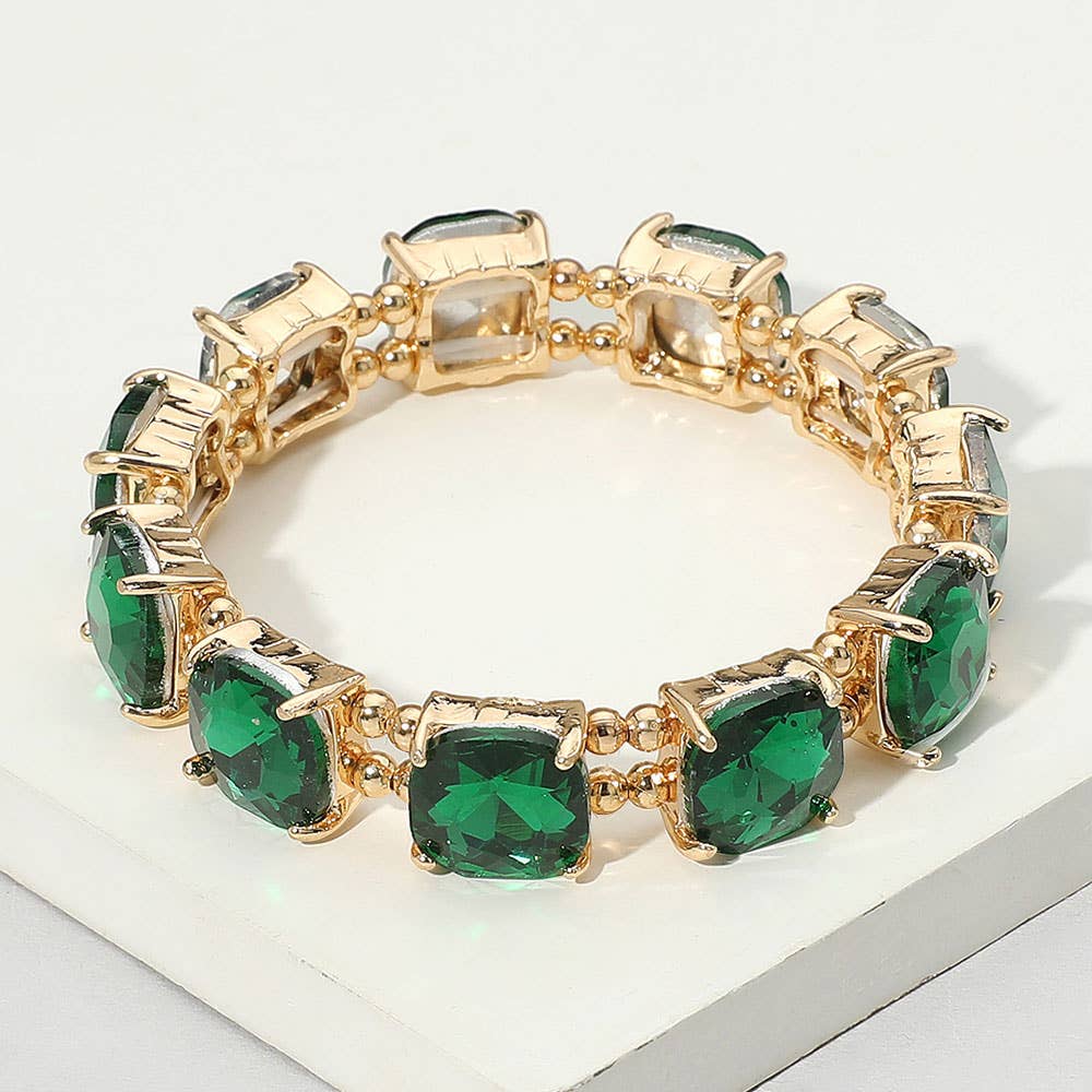 Sensibling Corp. - Wholesale Link & chain bracelet - Cushion Square Stone Stretch Evening Bracelet40
