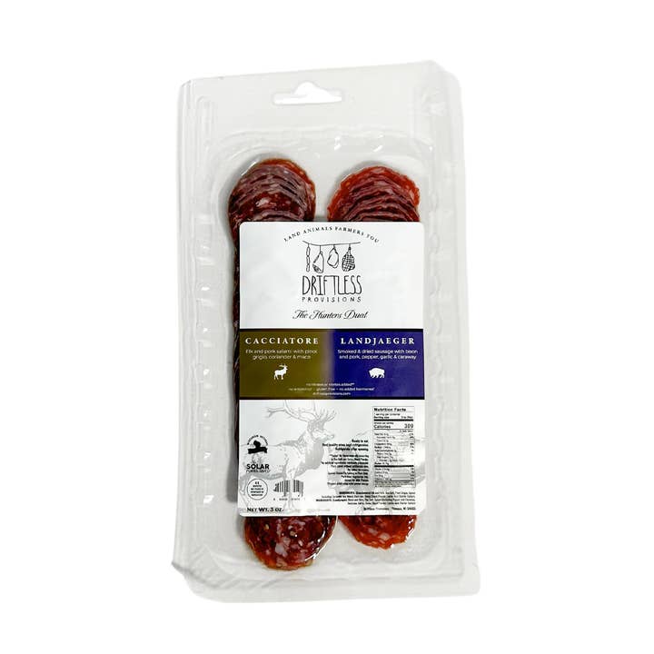 Pre-Sliced Salami - Hunter's Dual - 3oz for wholesale by Driftless Provisions