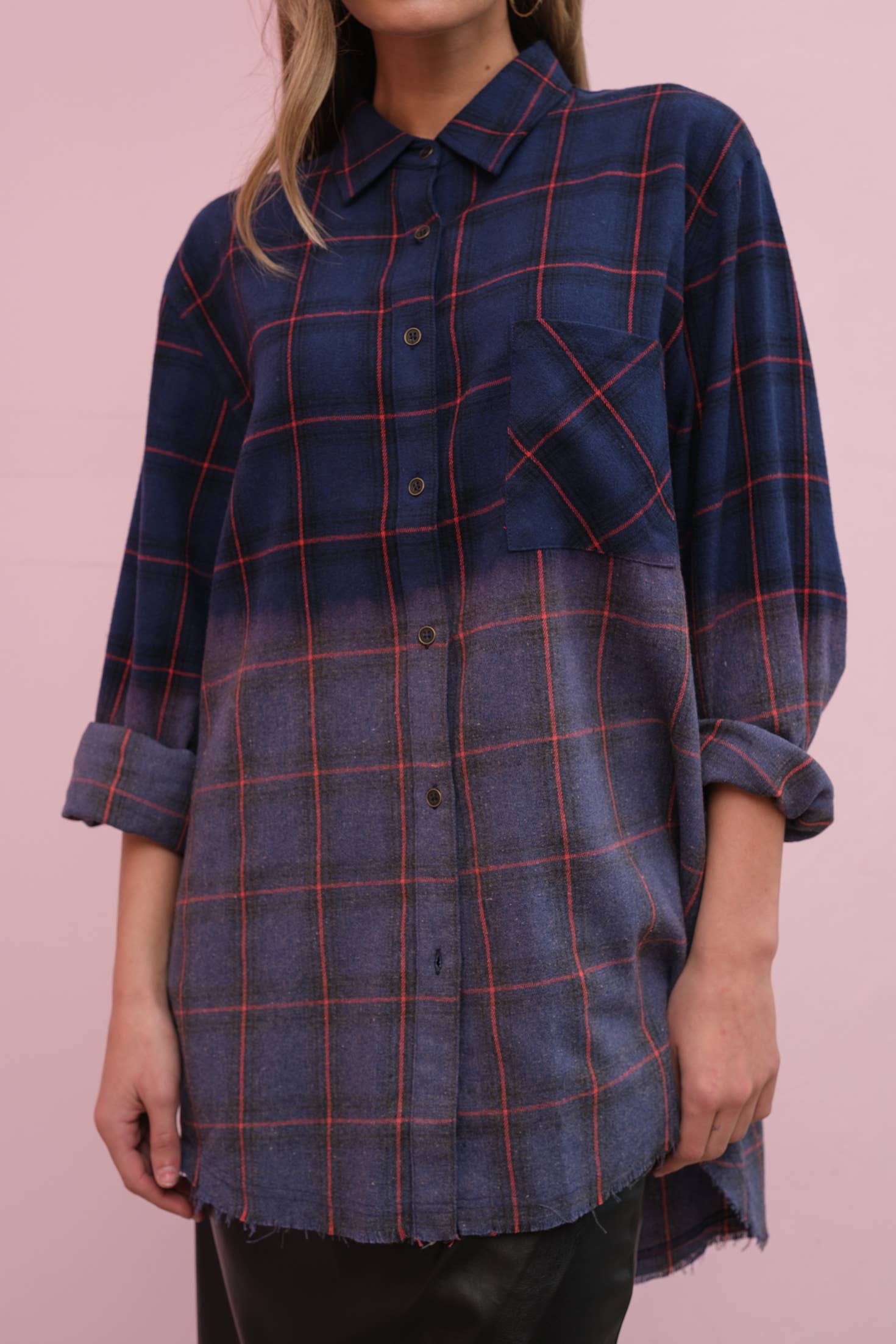 RAISONNEL - Vente Chemise – femme - Chemise à carreaux tie dye - SRT13299