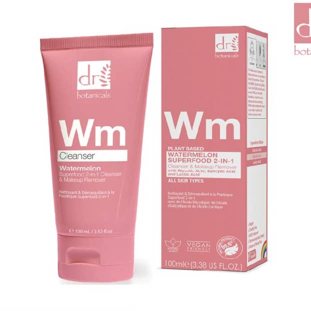 Watermelon Superfood 2-in-1 Cleanser & Makeup Remover with Glycolic Acid, Salicylic Acid and Lactic Acid 100ml for wholesale by Dr. Botancials | Anti-Ageing Vegan Skincare