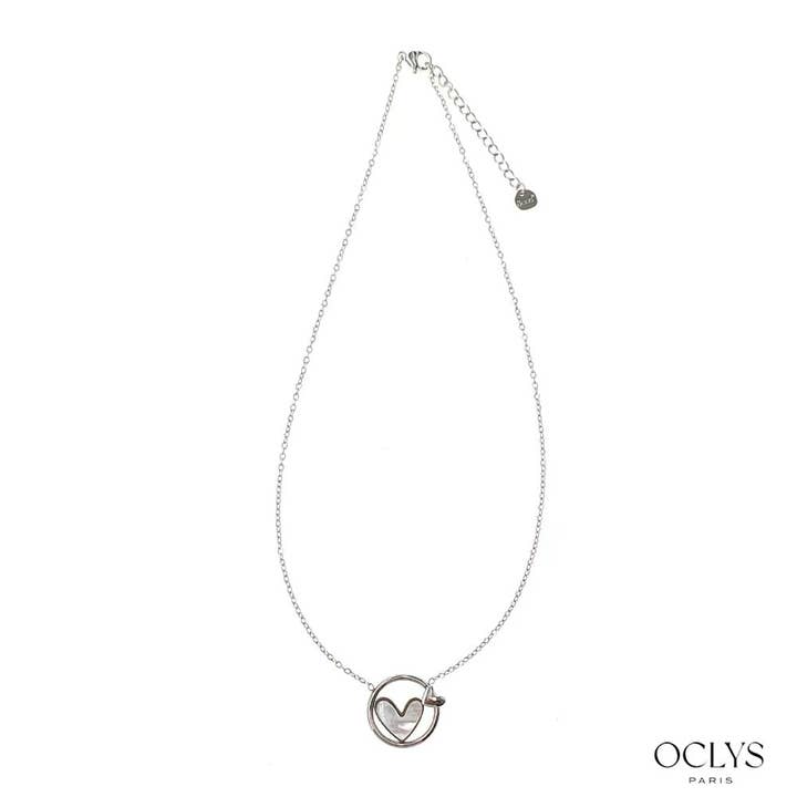 Oclys - Wholesale Link & Chain Necklace - Vitaly stainless steel heart circle necklace1