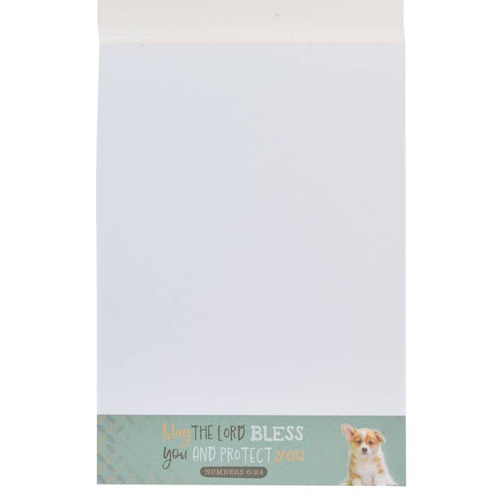 Christian Art Gifts - Wholesale Notepad - Notepad Gray Puppy May the Lord Bless You Num. 6:242