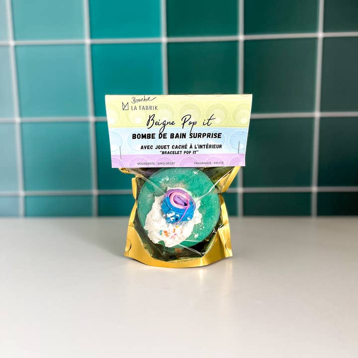 La Fabrik - Wholesale Bath Bomb/Fizz - Bombe de bain surprise - Bracelet Pop it! (Bleu)3