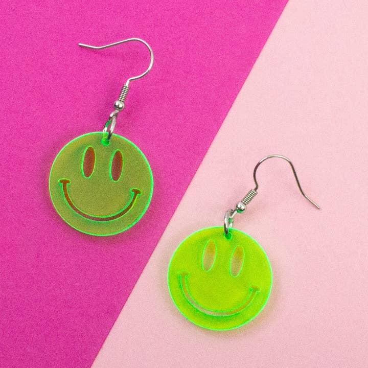 Säure-Smiley-Ohrringe für den Großhandel von Zooniverse Designs