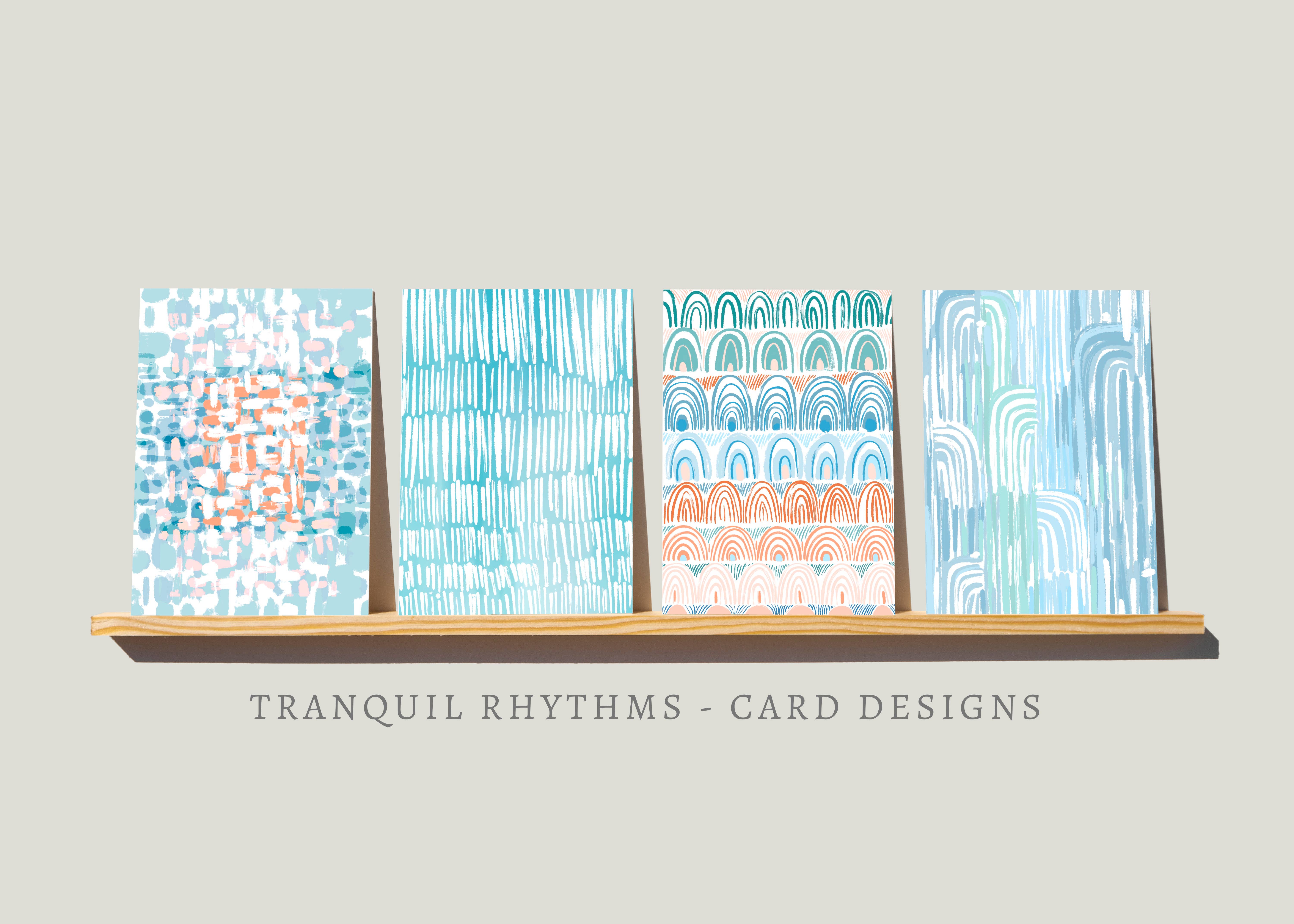 EverElling - Wholesale Stationery/Notecard Set - Tranquil Rhythms: Abstract Note Card Set1