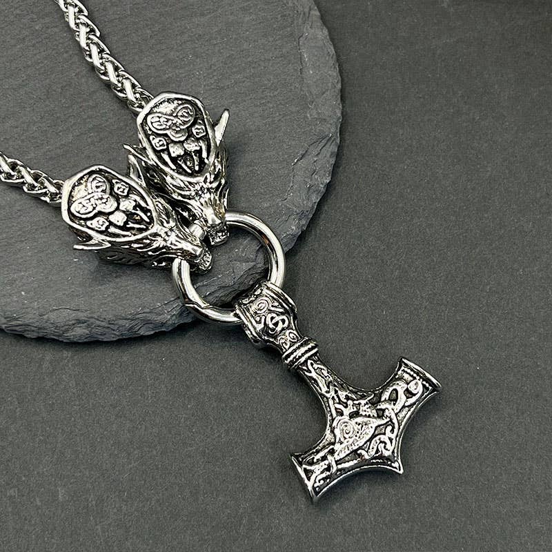 GemMeet - Wholesale Pendant/Charm Necklace - Vintage Viking Thor's Hammer Pendant Necklace9