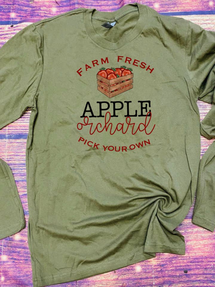 Apple Orchard Langarmshirt für den Großhandel von Cute As A Rustic Button