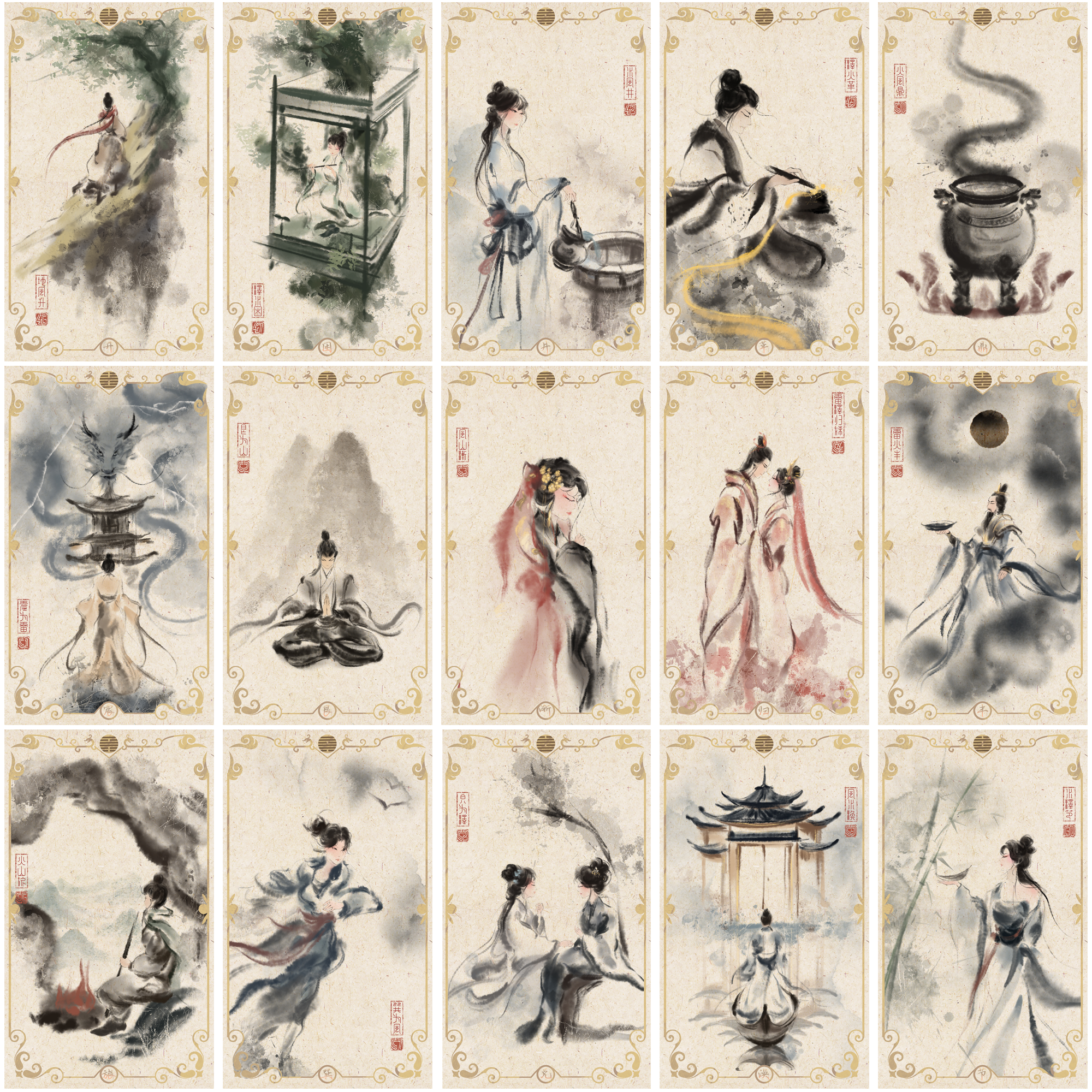 Vermilion Collection - Wholesale Tarot Cards - I Ching Oracle by GeGe11