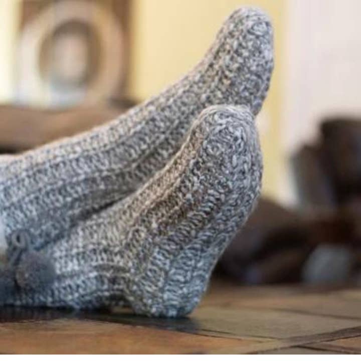 EAST AVENUE - Wholesale Sock Slippers - Women's - Slipper Socks Fleece Gray Ladies1